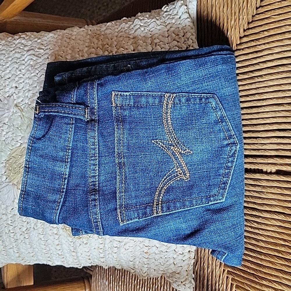 Wrangler bootcut blue jeans, size 1